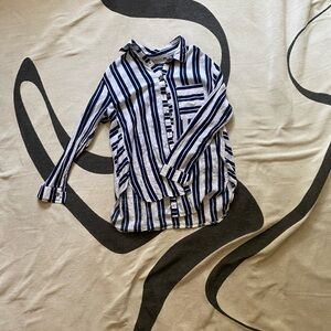 Blue and white striped swim cover